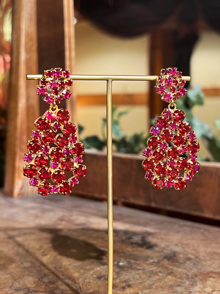 Caroline Svedbom øredobber Hanna earrings - scarlet/fuchsia