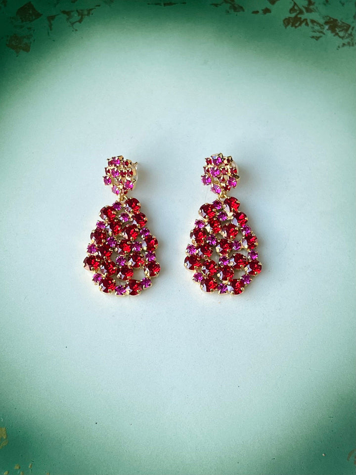 Caroline Svedbom øredobber Hanna earrings - scarlet/fuchsia