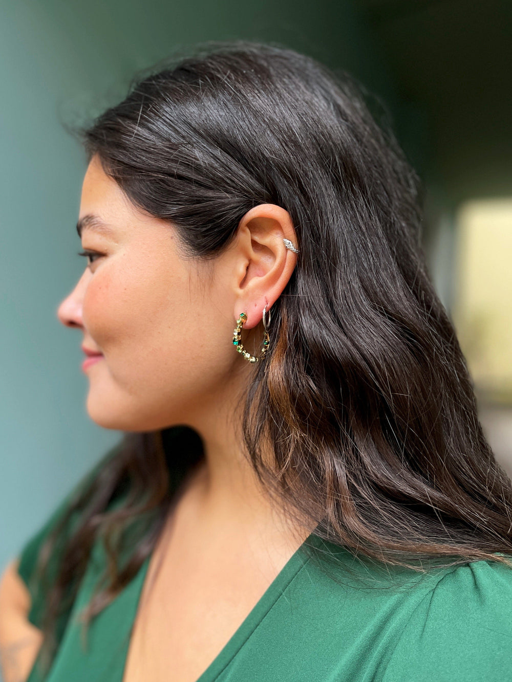 Caroline Svedbom øredobber Mini Antonia earrings - green combo