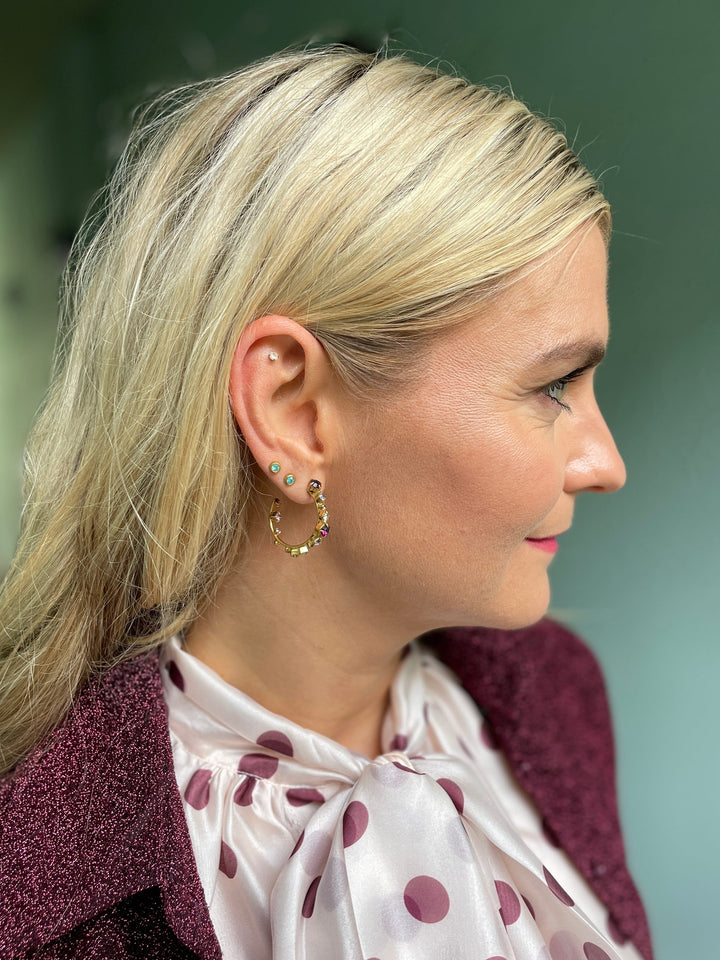 Caroline Svedbom øredobber Mini Antonia earrings - violet combo
