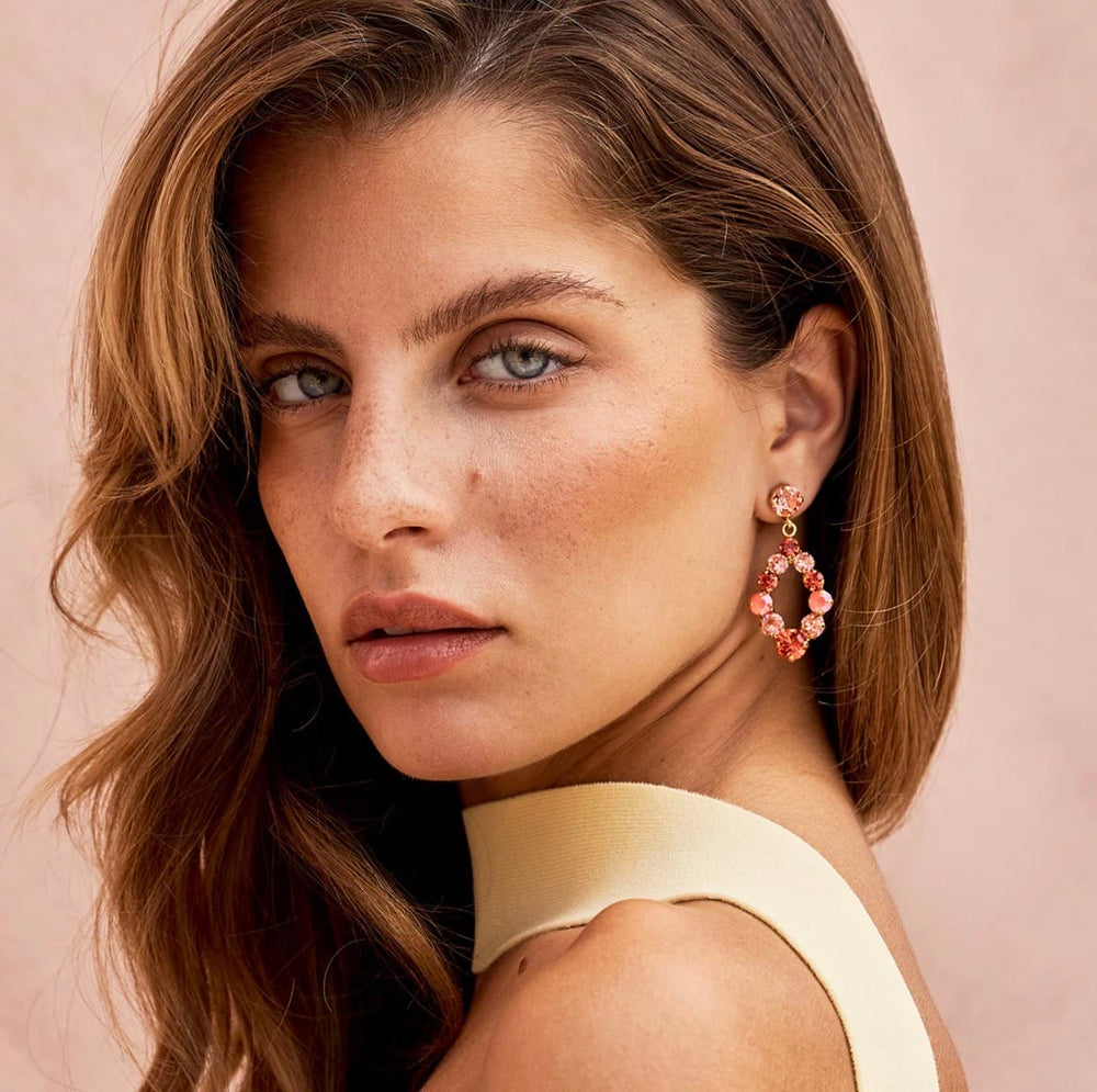 Caroline Svedbom øredobber Mini Delia earrings - light coral combo