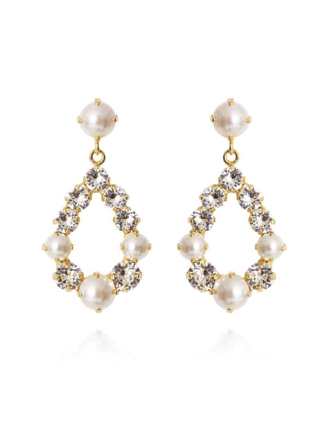 Caroline Svedbom øredobber Mini Delia earrings - pearl/crystal