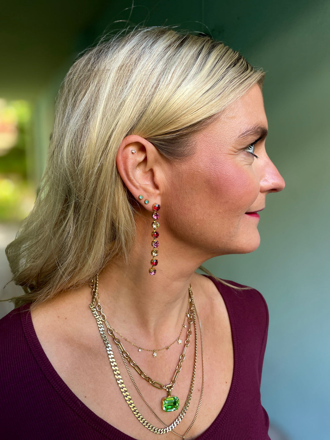 Caroline Svedbom øredobber Nicola earrings - Scarlet Combo