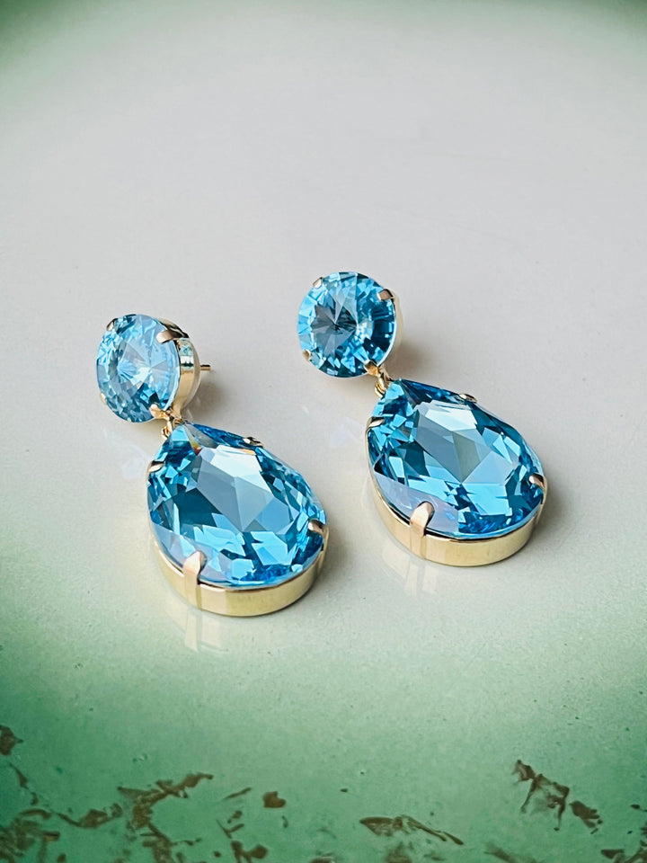 Caroline Svedbom øredobber Perfect drop earrings - aquamarine
