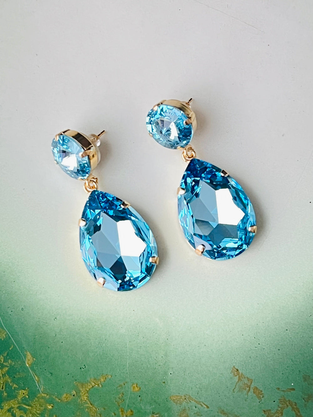 Caroline Svedbom øredobber Perfect drop earrings - aquamarine