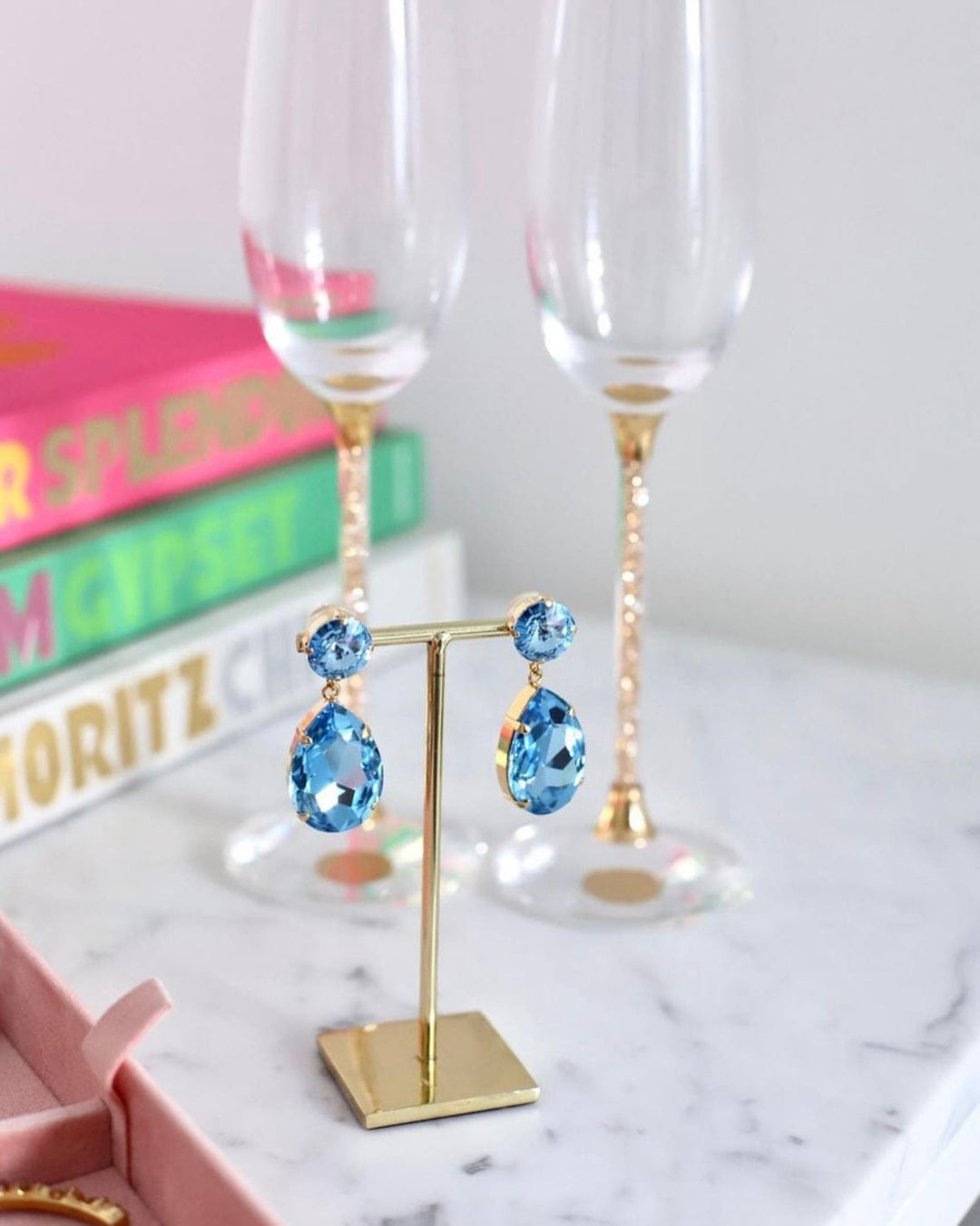 Caroline Svedbom øredobber Perfect drop earrings - aquamarine