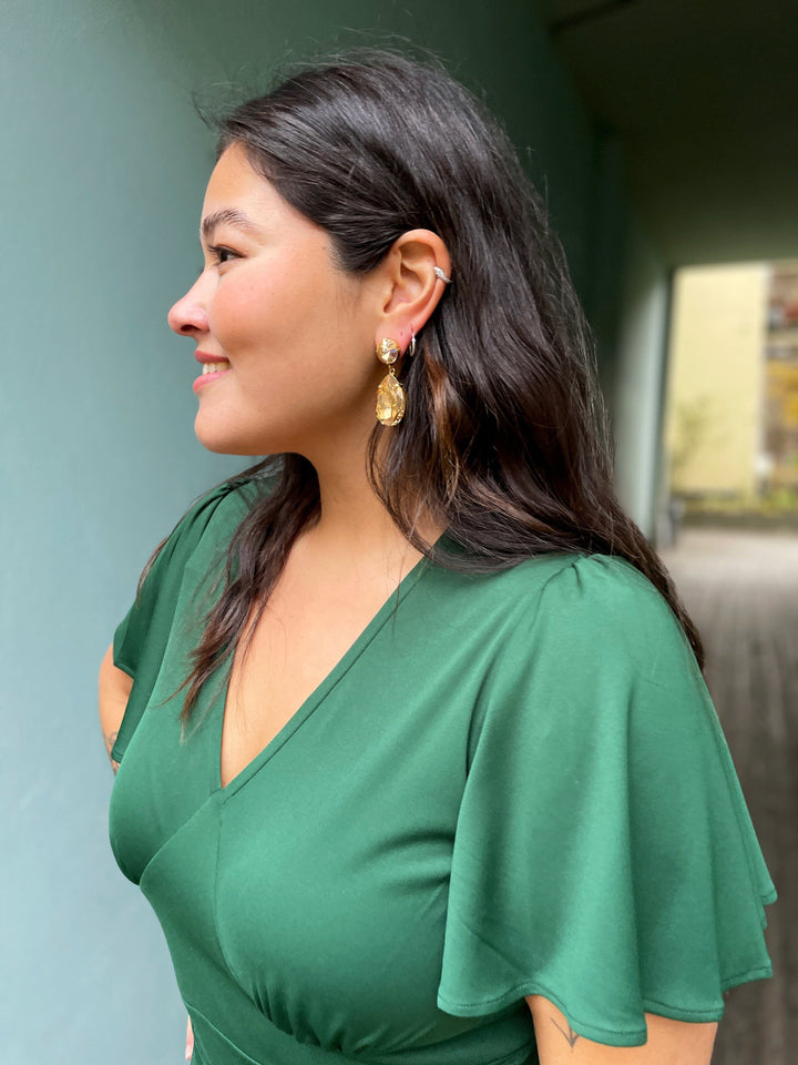 Caroline Svedbom øredobber Perfect drop earrings - golden shadow
