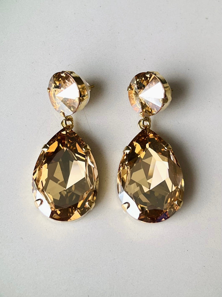 Caroline Svedbom øredobber Perfect drop earrings - golden shadow