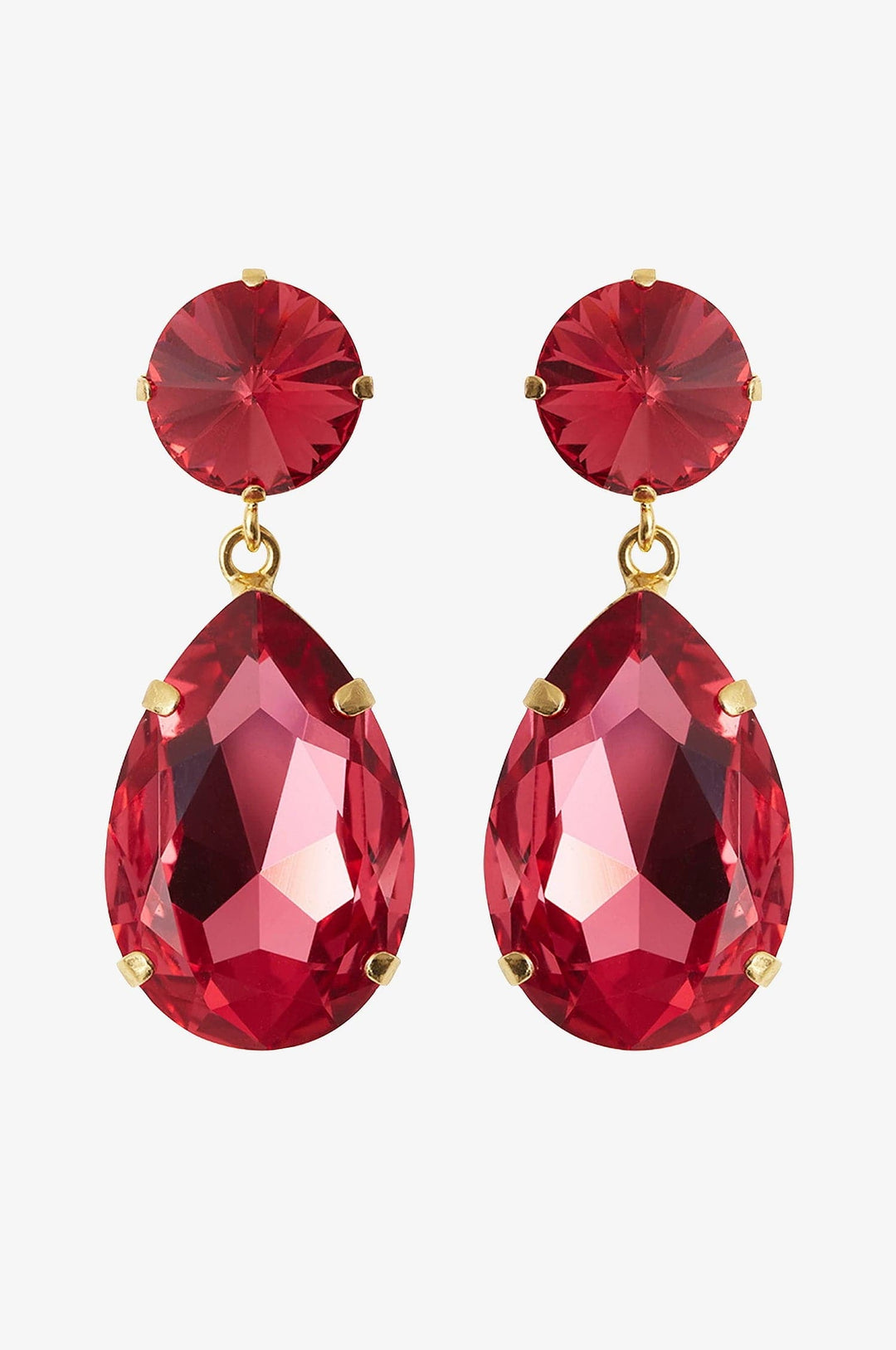 Caroline Svedbom øredobber Perfect drop earrings - mulberry red