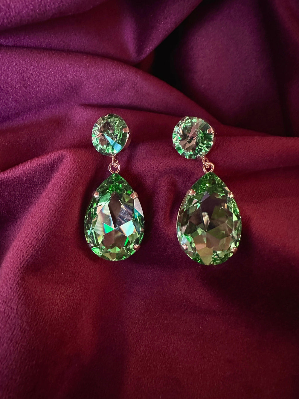 Caroline Svedbom øredobber Perfect drop earrings - peridot