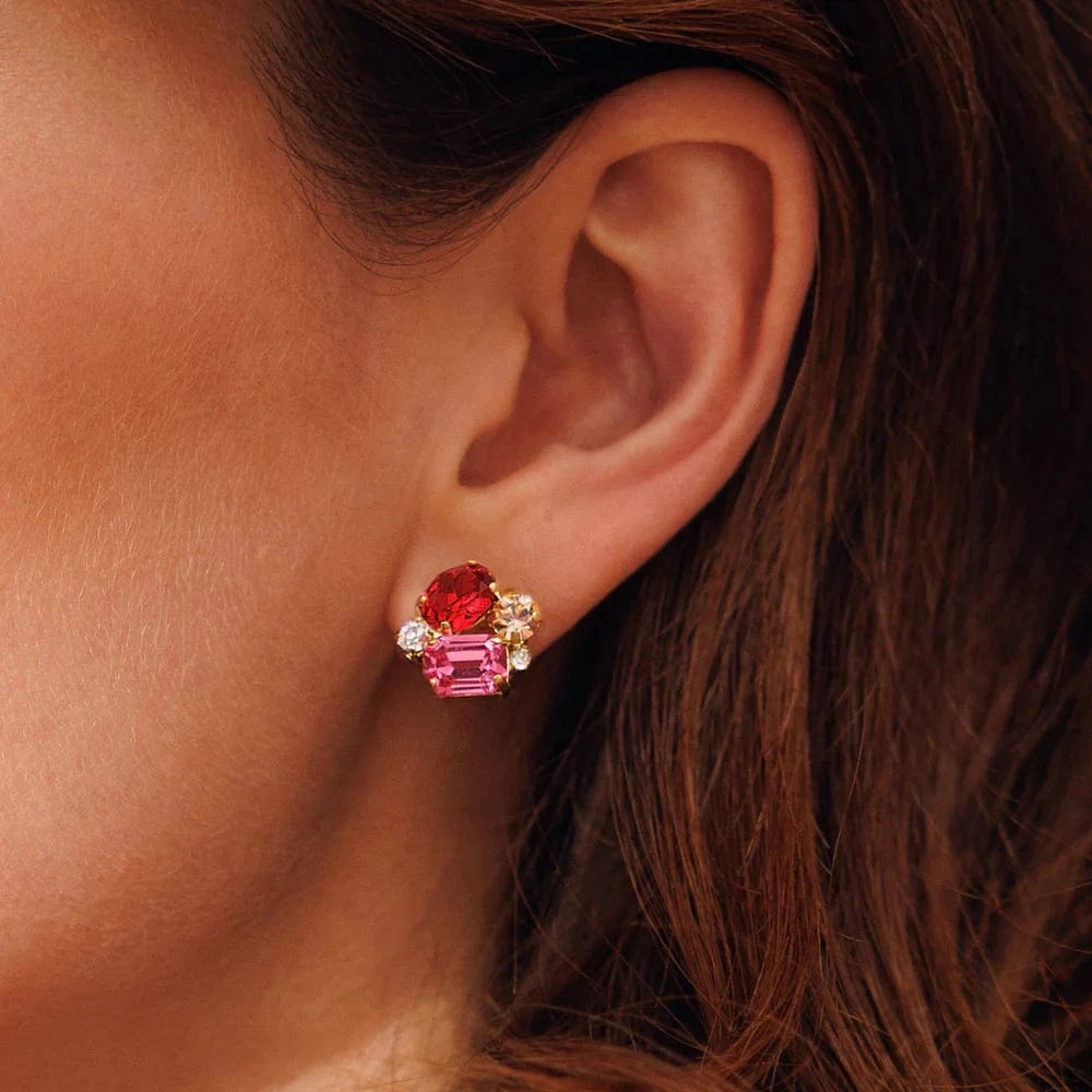 Caroline Svedbom øredobber Petite carolina earrings - scarlet combo