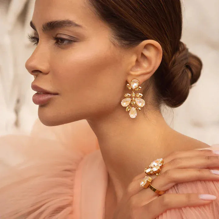 Caroline Svedbom øredobber Selene earrings - peridot/fern green