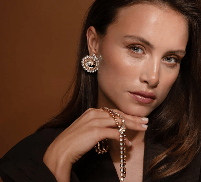 Caroline Svedbom øredobber ZIA EARRINGS GOLD - TOPAZ COMBO