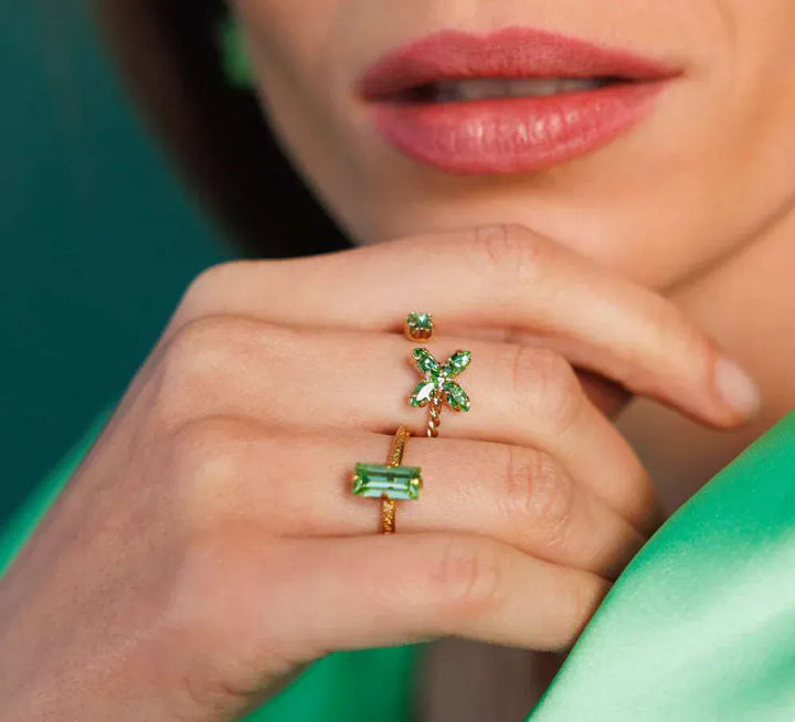 Caroline Svedbom ringer Baguette ring - peridot