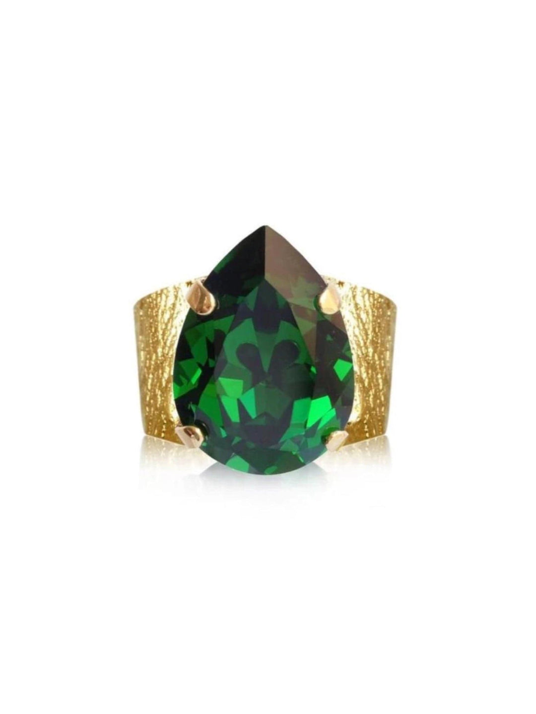 Caroline Svedbom ringer Classic drop ring - dark moss green