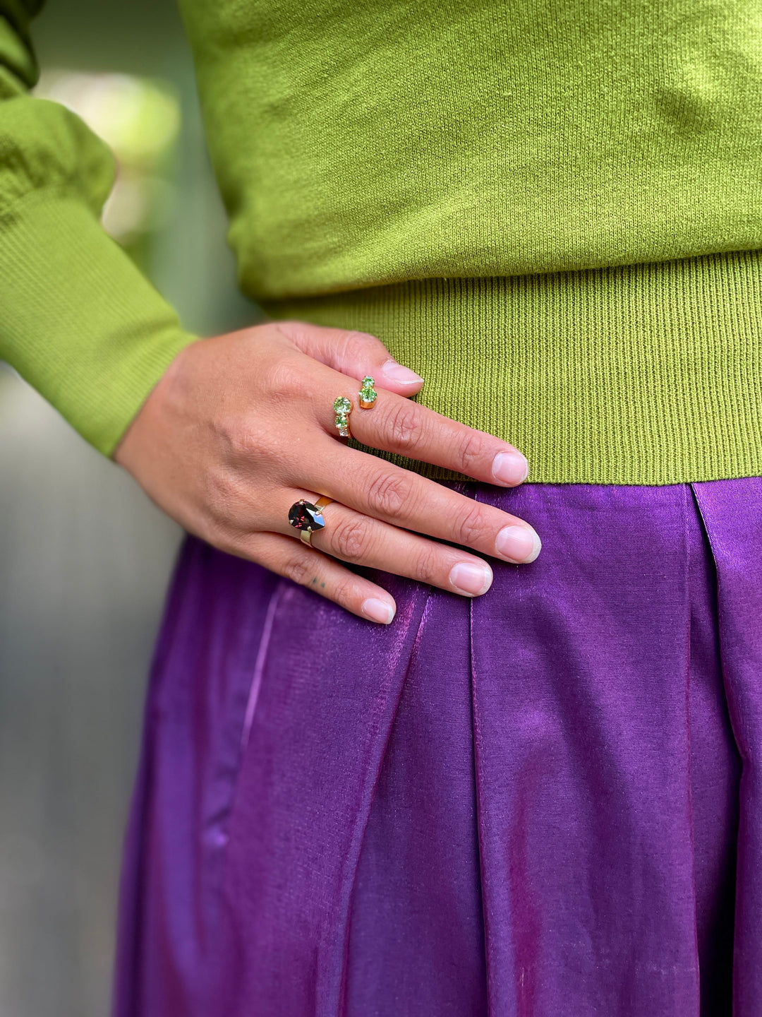 Caroline Svedbom ringer Mini drop ring - burgundy