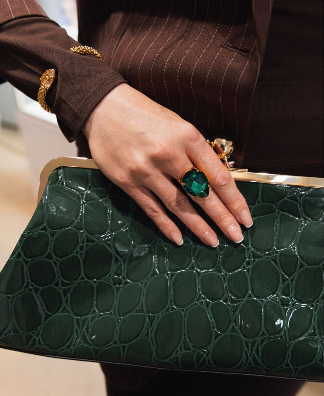 Caroline Svedbom ringer Perfect drop ring - majestic green