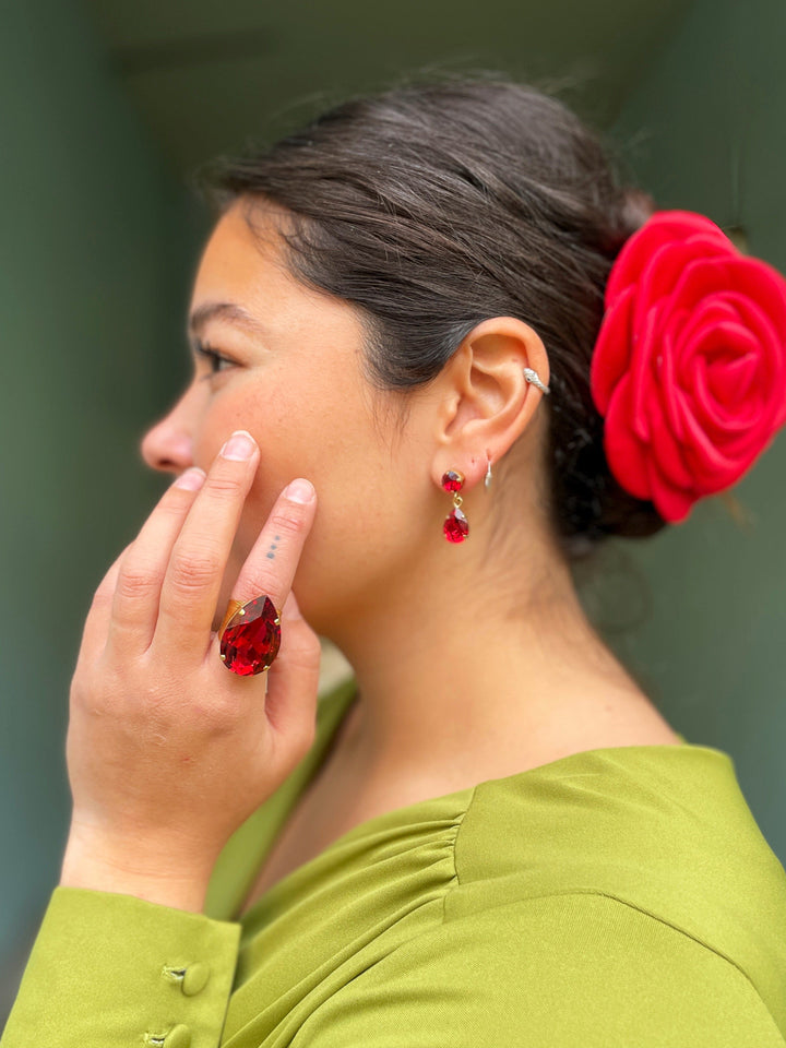 Caroline Svedbom ringer Perfect drop ring - mulberry red