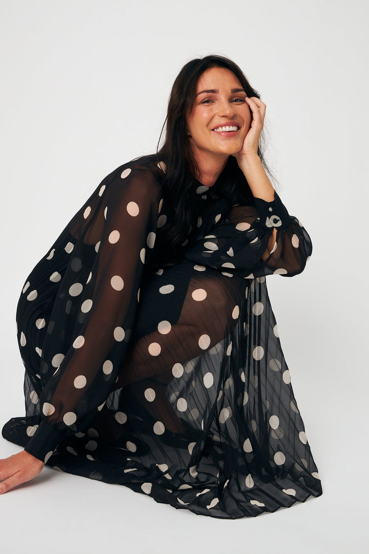 Cras kjoler Rachel kjole - black white dot