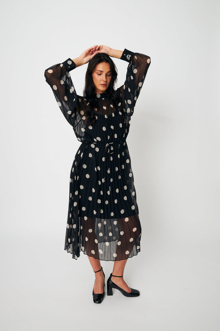 Cras kjoler Rachel kjole - black white dot