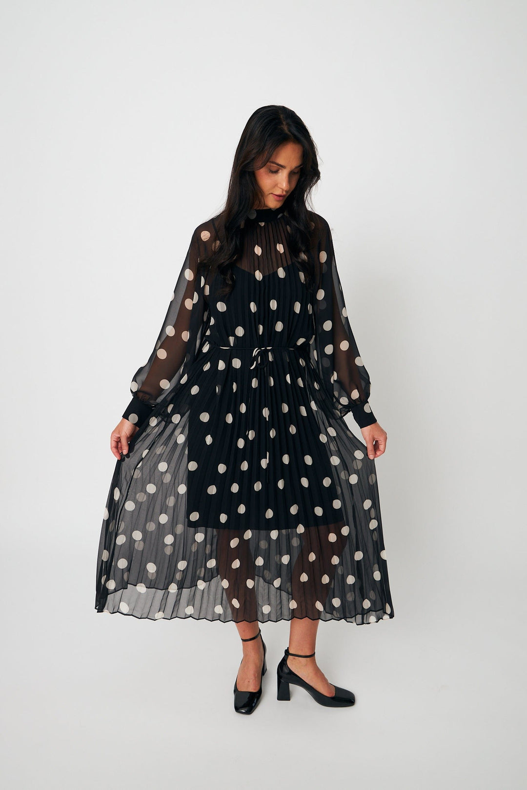 Cras kjoler Rachel kjole - black white dot