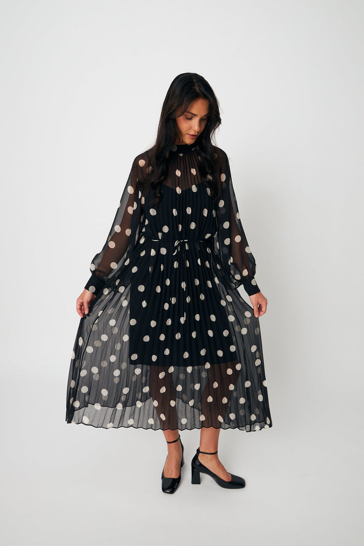 Cras kjoler Rachel kjole - black white dot