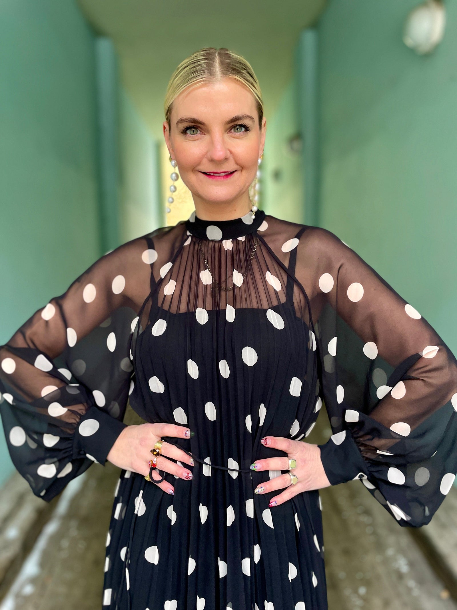 Cras kjoler Rachel kjole - black white dot