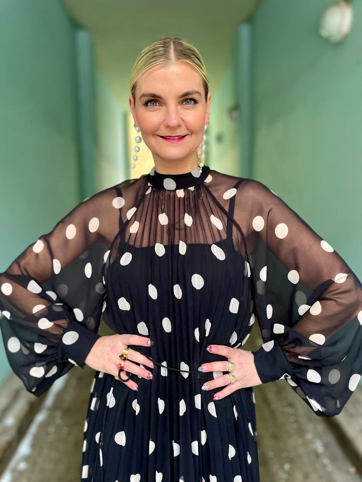 Cras kjoler Rachel kjole - black white dot