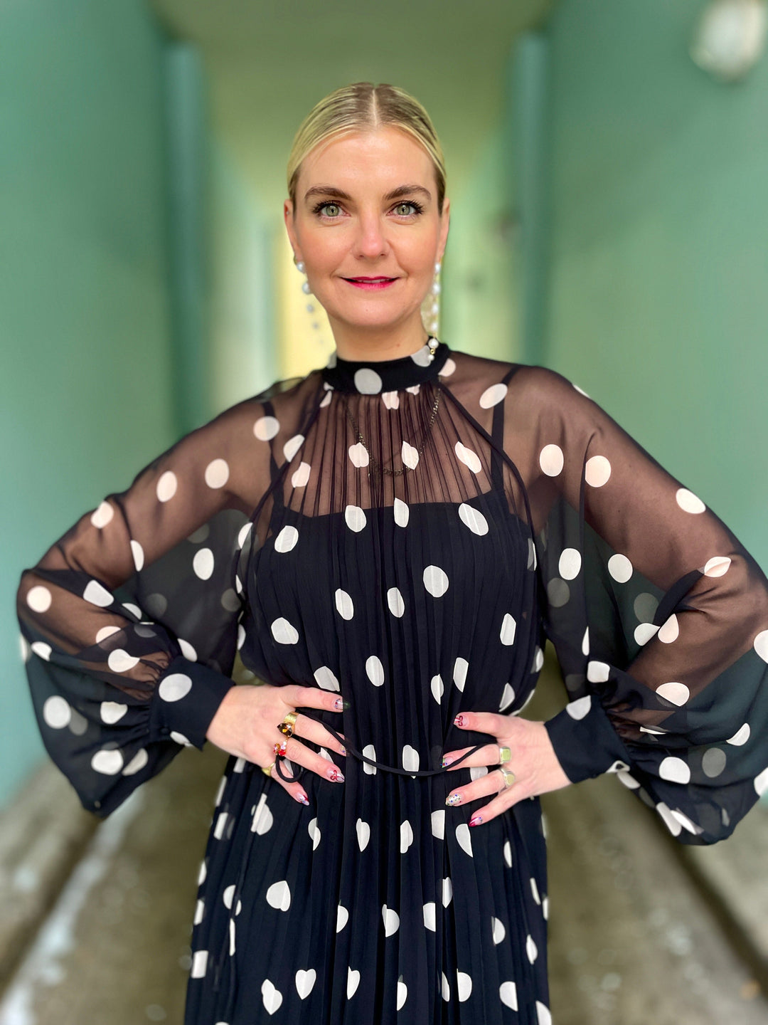 Cras kjoler Rachel kjole - black white dot