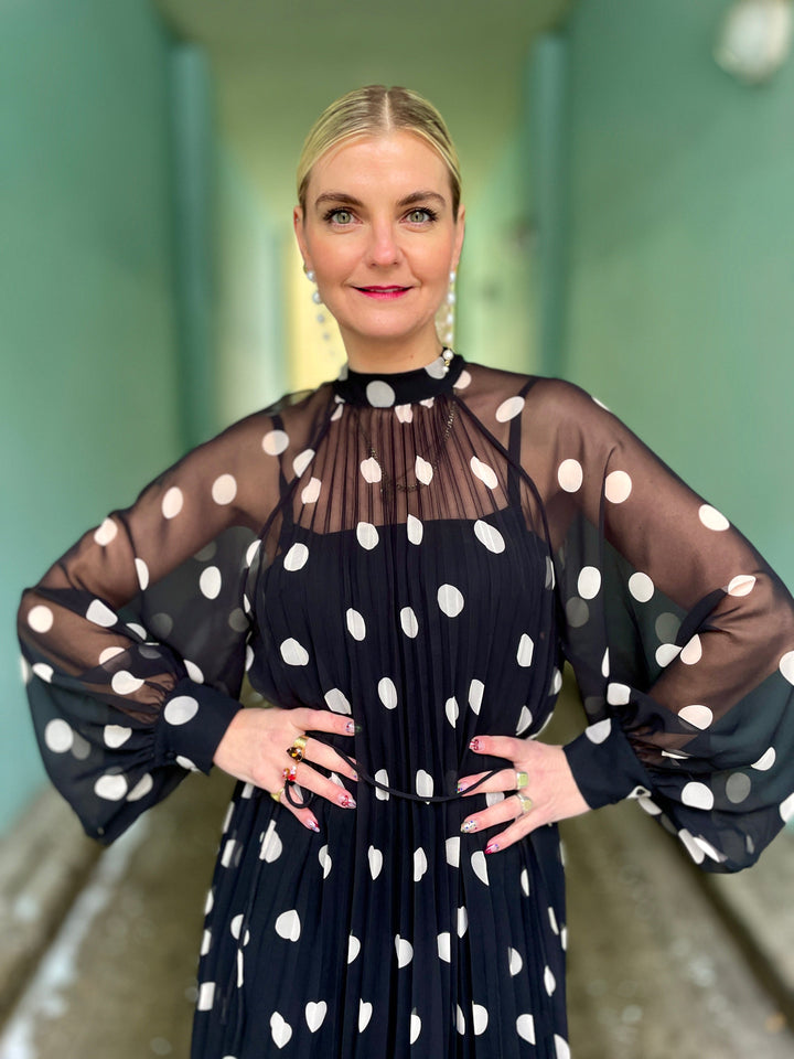 Cras kjoler Rachel kjole - black white dot