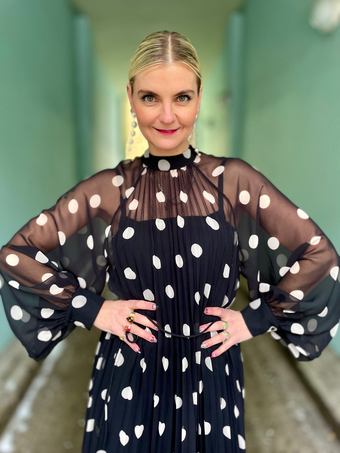 Cras kjoler Rachel kjole - black white dot