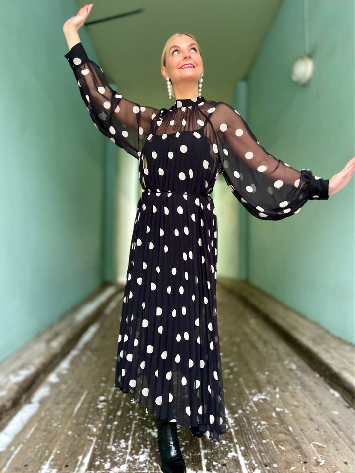 Cras kjoler Rachel kjole - black white dot