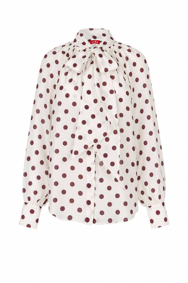Cras Topper Ethel bluse - plomme prikker