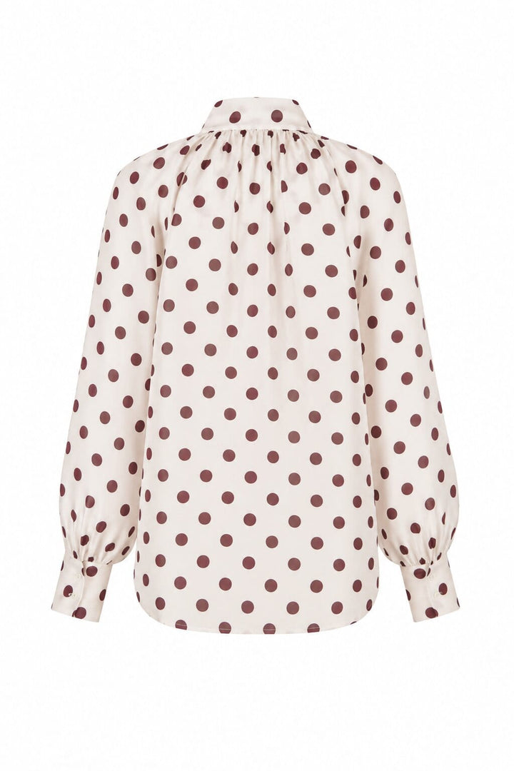 Cras Topper Ethel bluse - plomme prikker