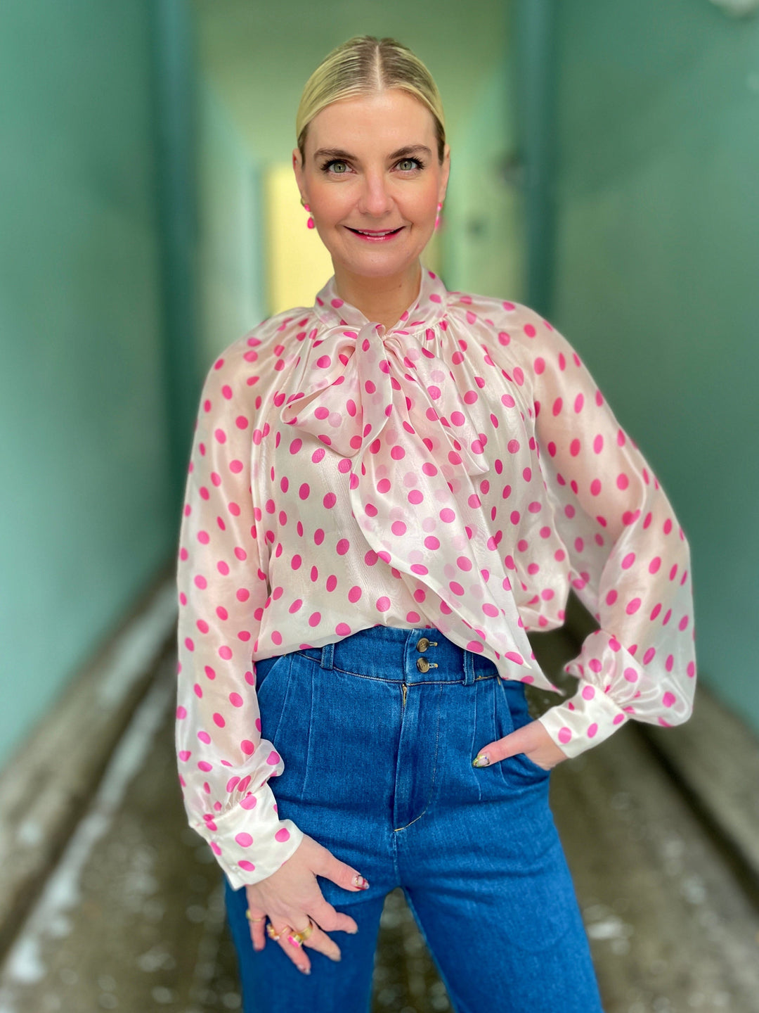 Cras Topper Ethel bluse - rose dot