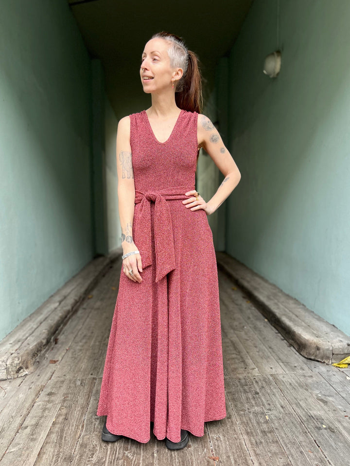 Dianas Vintage belter Belte av restestoff - rosa lurex