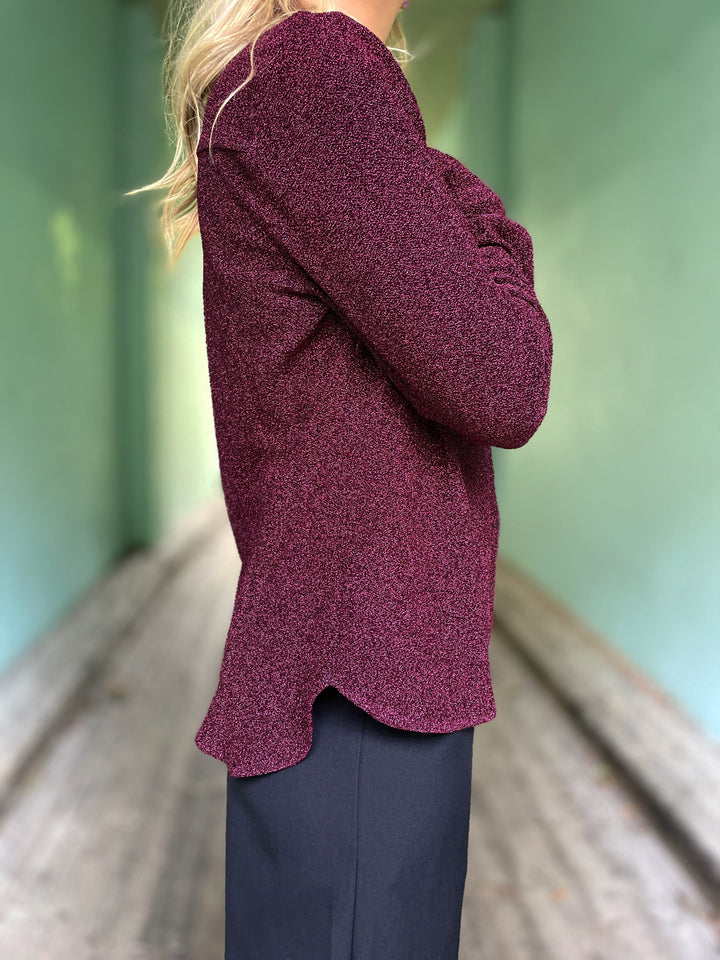 Dianas Vintage Bluser Liza shirt lurex - burgundy