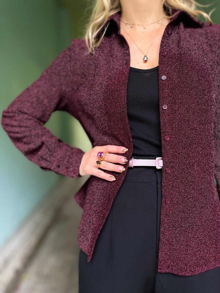 Dianas Vintage Bluser Liza shirt lurex - burgundy