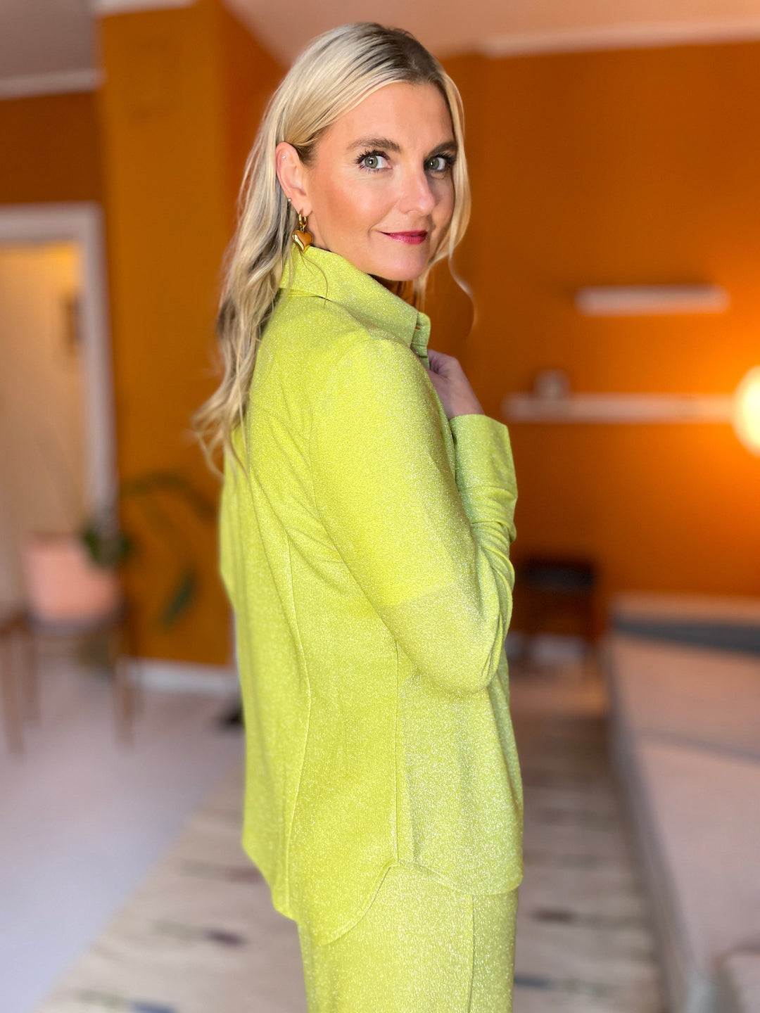 Dianas Vintage Bluser Liza shirt lurex - lemon