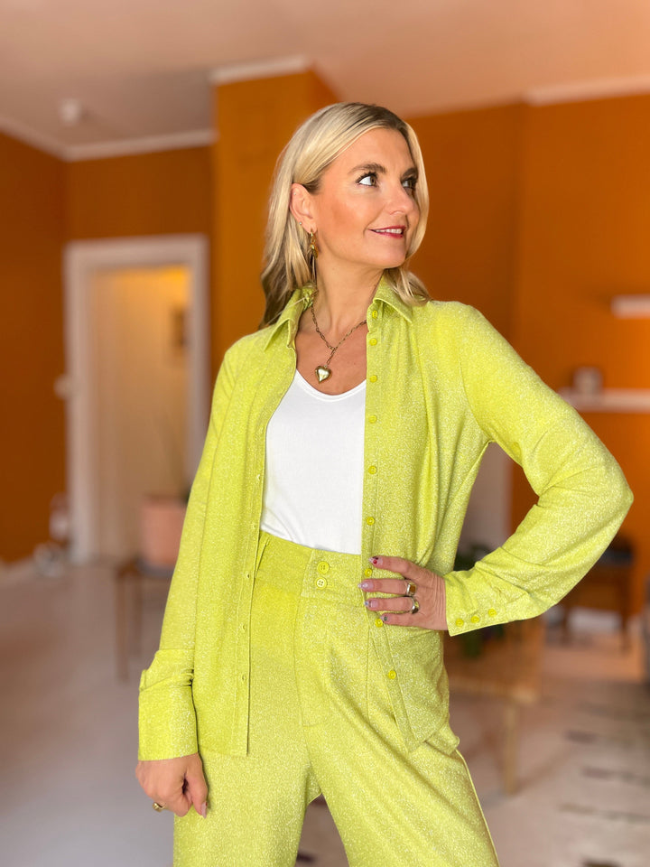 Dianas Vintage Bluser Liza shirt lurex - lemon