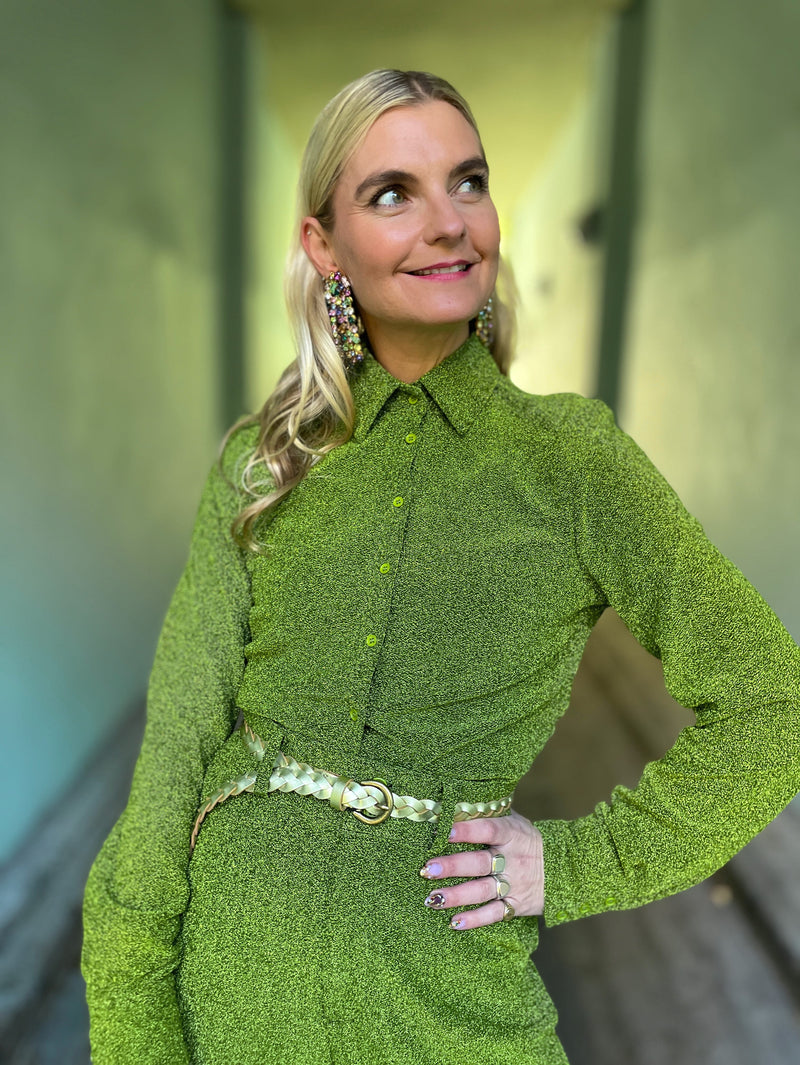 Dianas Vintage Bluser Liza shirt lurex - sparkly moss