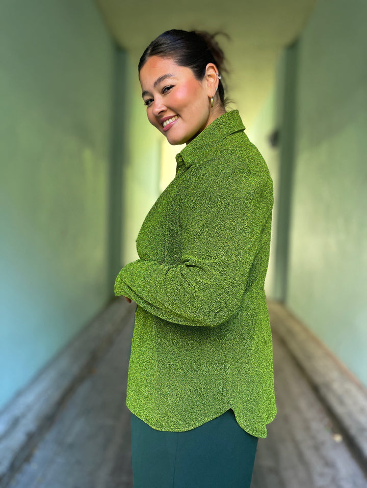 Dianas Vintage Bluser Liza shirt lurex - sparkly moss