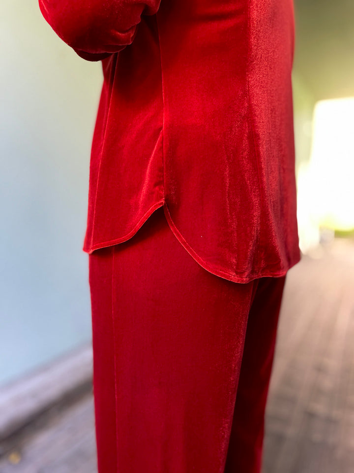 Dianas Vintage Bluser Liza shirt velvet - burnt orange