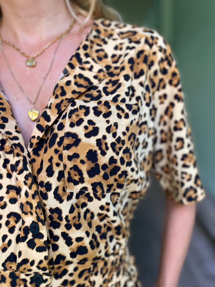 Dianas Vintage buksedresser Goldie Jumpsuit - leopard