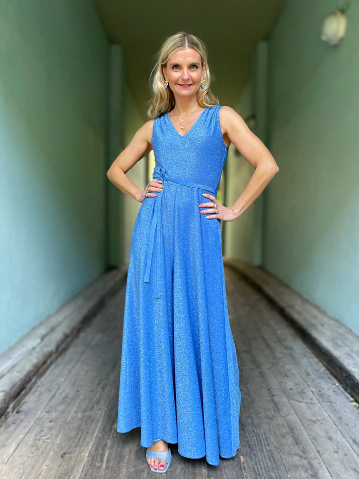 Dianas Vintage buksedresser Jolly Jumpsuit lurex - lys blå