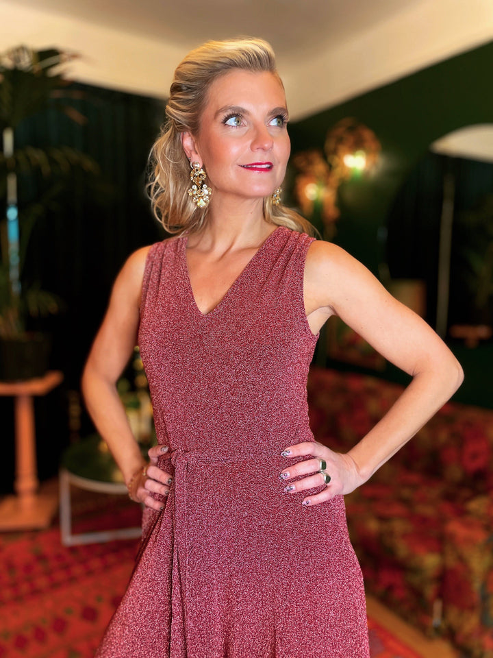 Dianas Vintage buksedresser Jolly Jumpsuit lurex - rosa