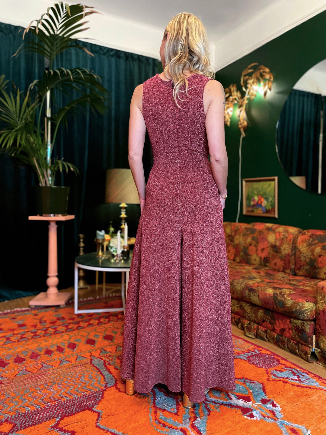 Dianas Vintage buksedresser Jolly Jumpsuit lurex - rosa
