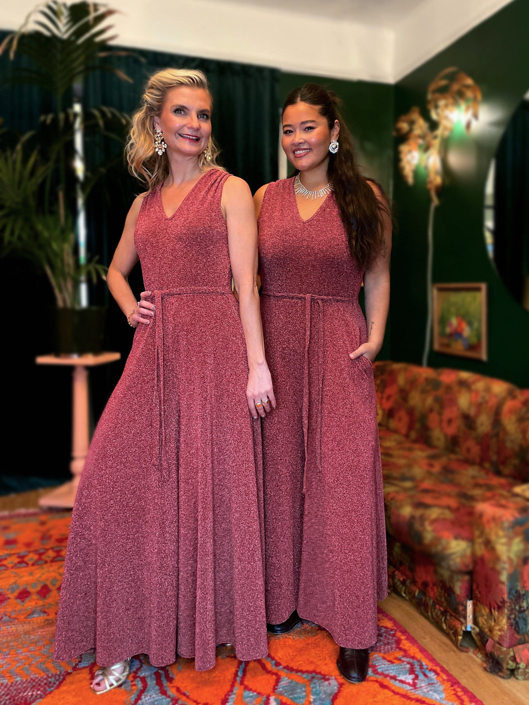 Dianas Vintage buksedresser Jolly Jumpsuit lurex - rosa