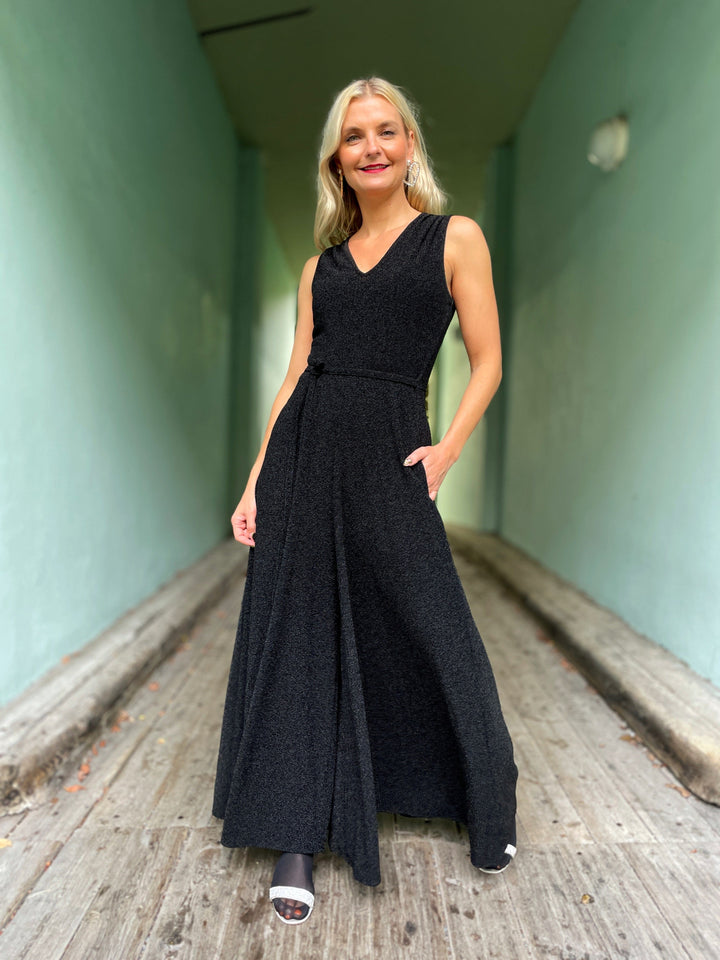 Dianas Vintage buksedresser Jolly Jumpsuit lurex - svart