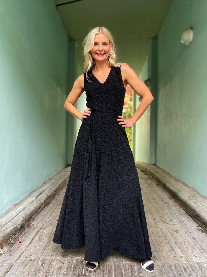 Dianas Vintage buksedresser Jolly Jumpsuit lurex - svart